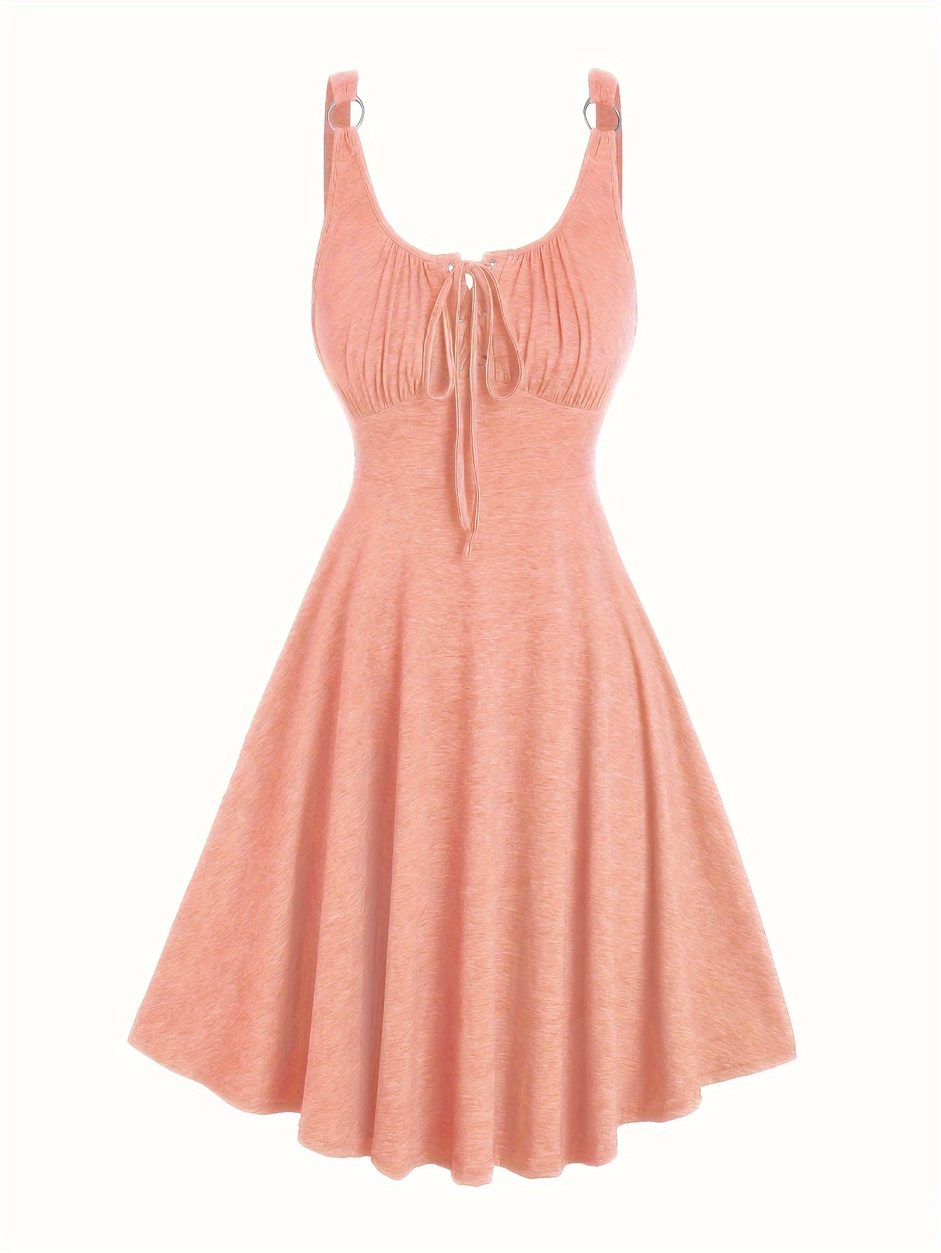 Women'S Casual A-Line Metallic Corduroy Dress with Grommets