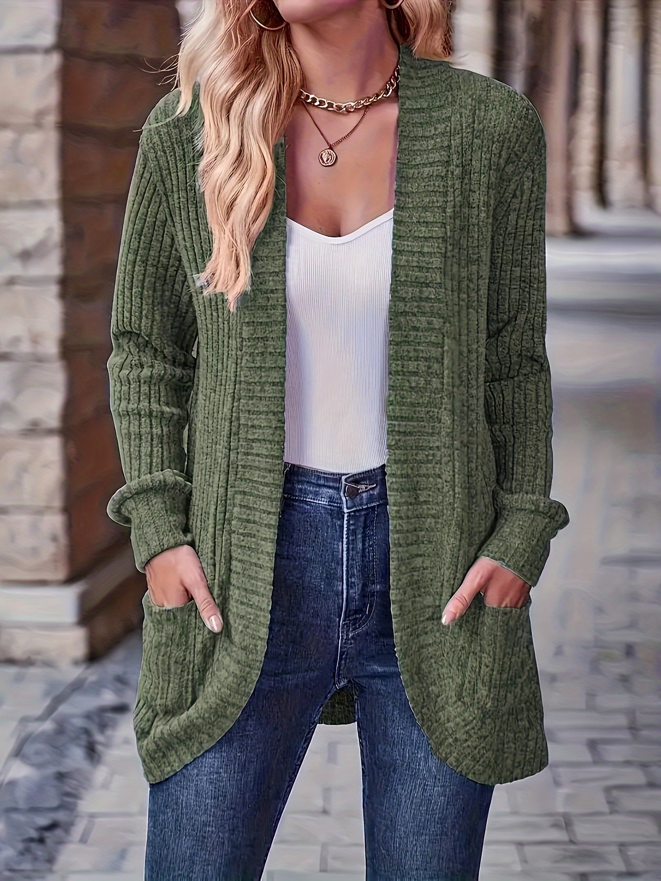 Women'S Casual Knit Cardigan with Pockets (buy 2 free shipping)