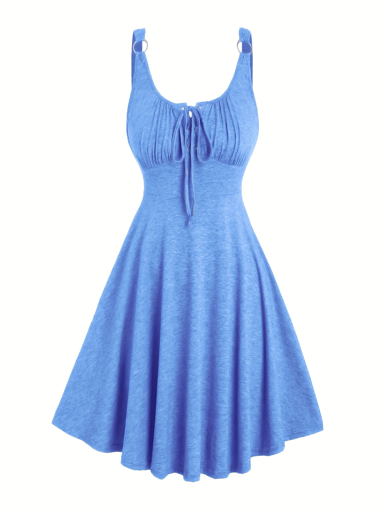 Women'S Casual A-Line Metallic Corduroy Dress with Grommets
