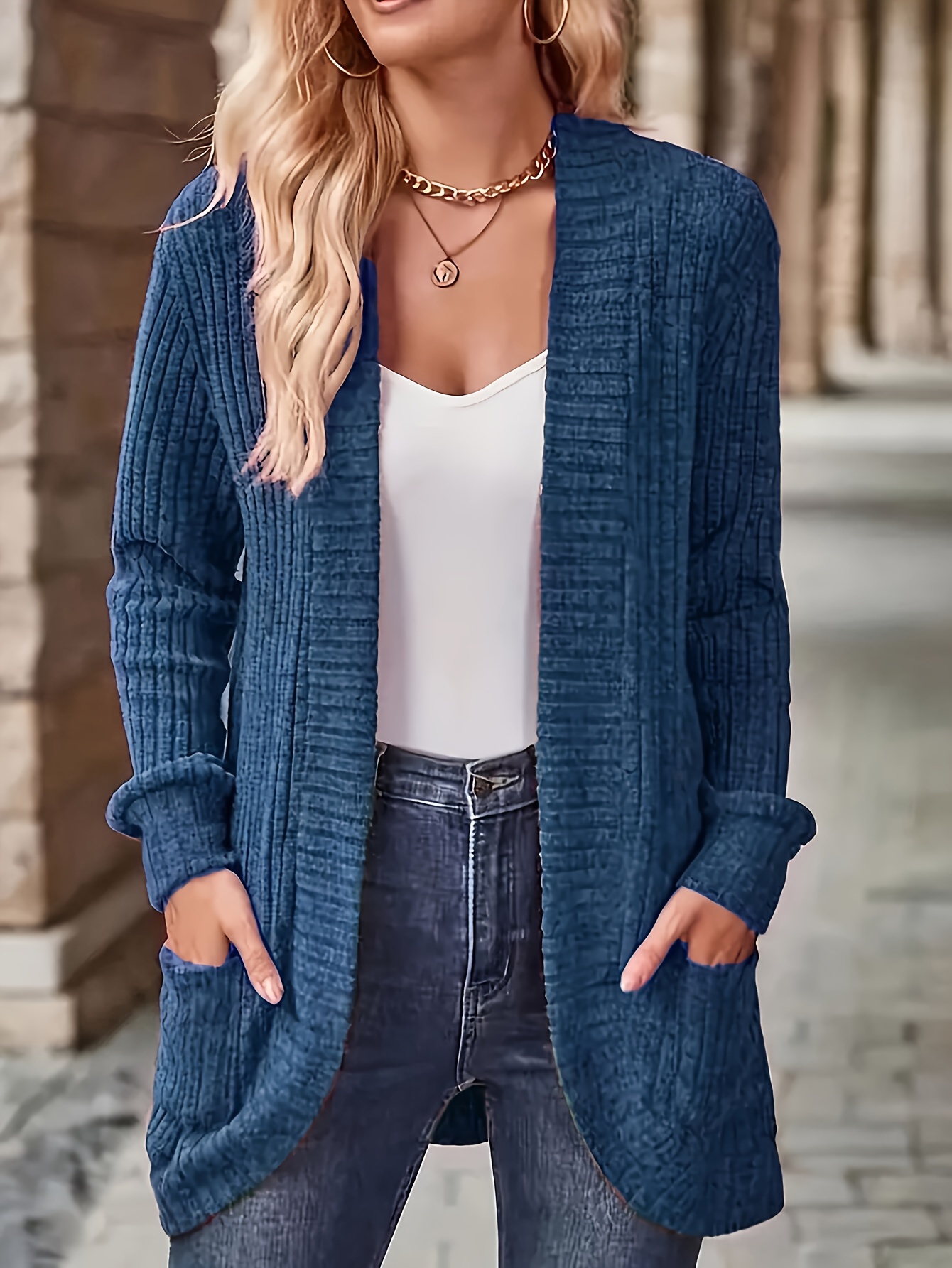 Women'S Casual Knit Cardigan with Pockets (buy 2 free shipping)