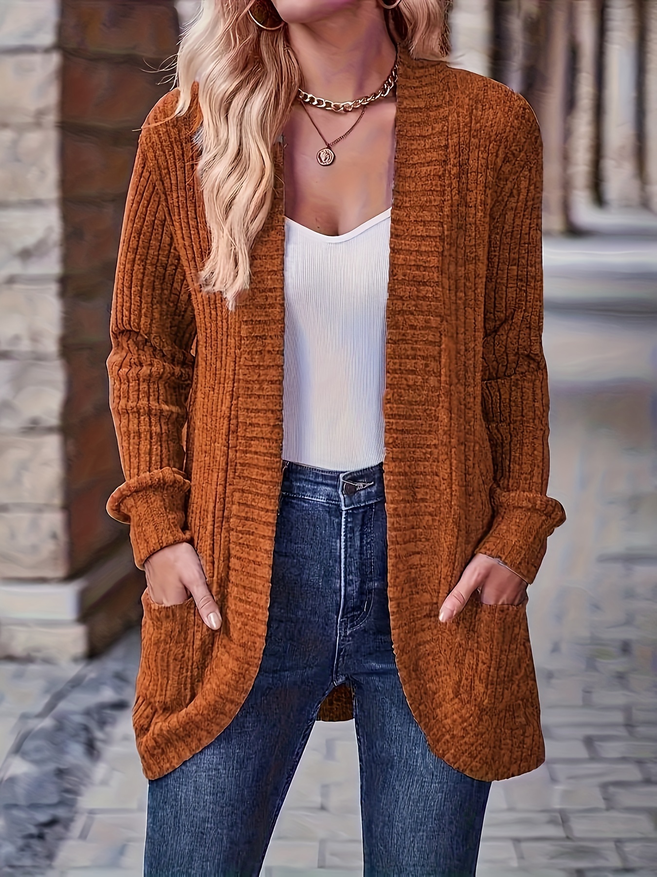 Women'S Casual Knit Cardigan with Pockets (buy 2 free shipping)