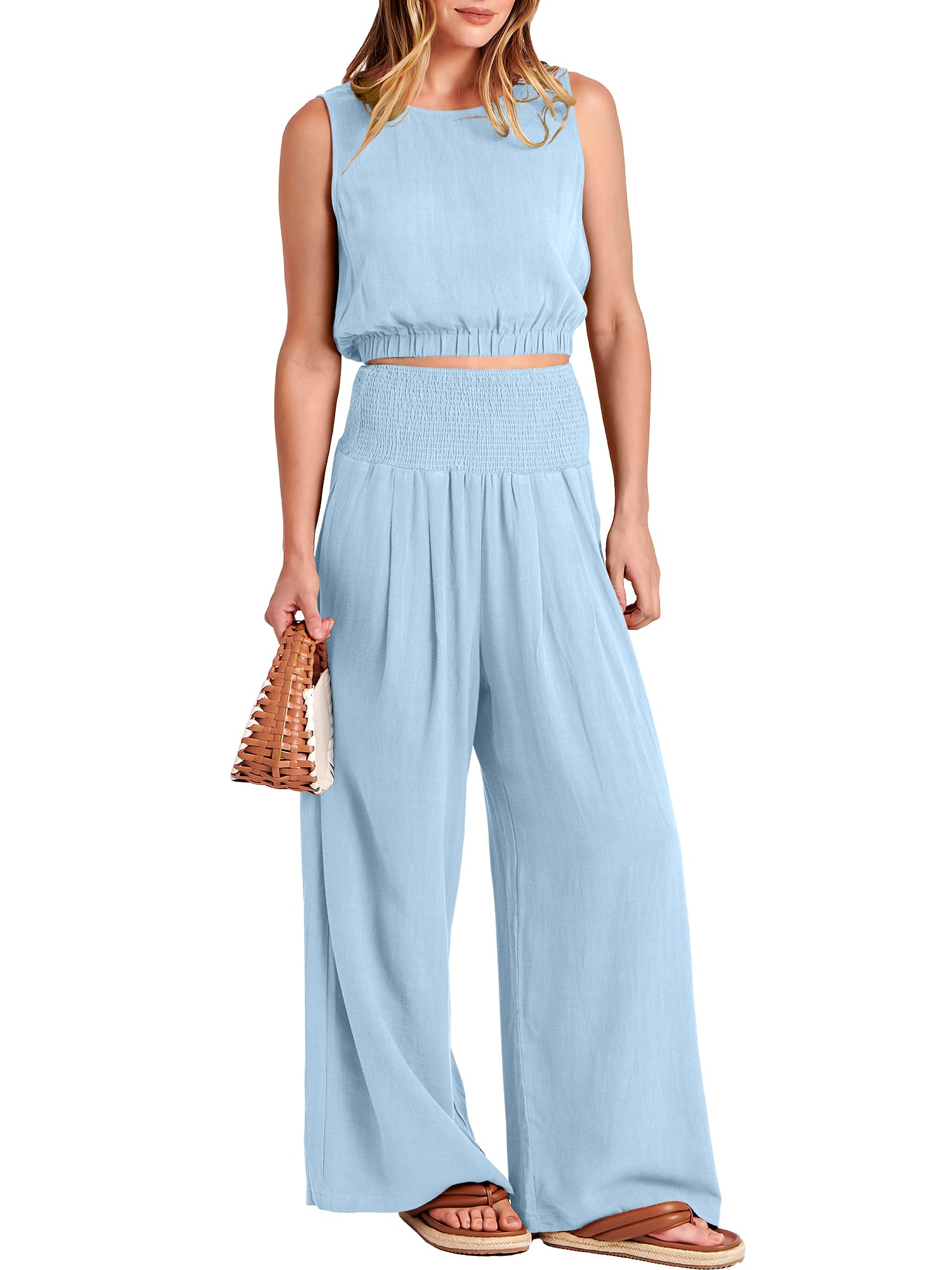 Women's Sleeveless Linen Casual 2-Piece Set(Buy 2 Free Shipping)