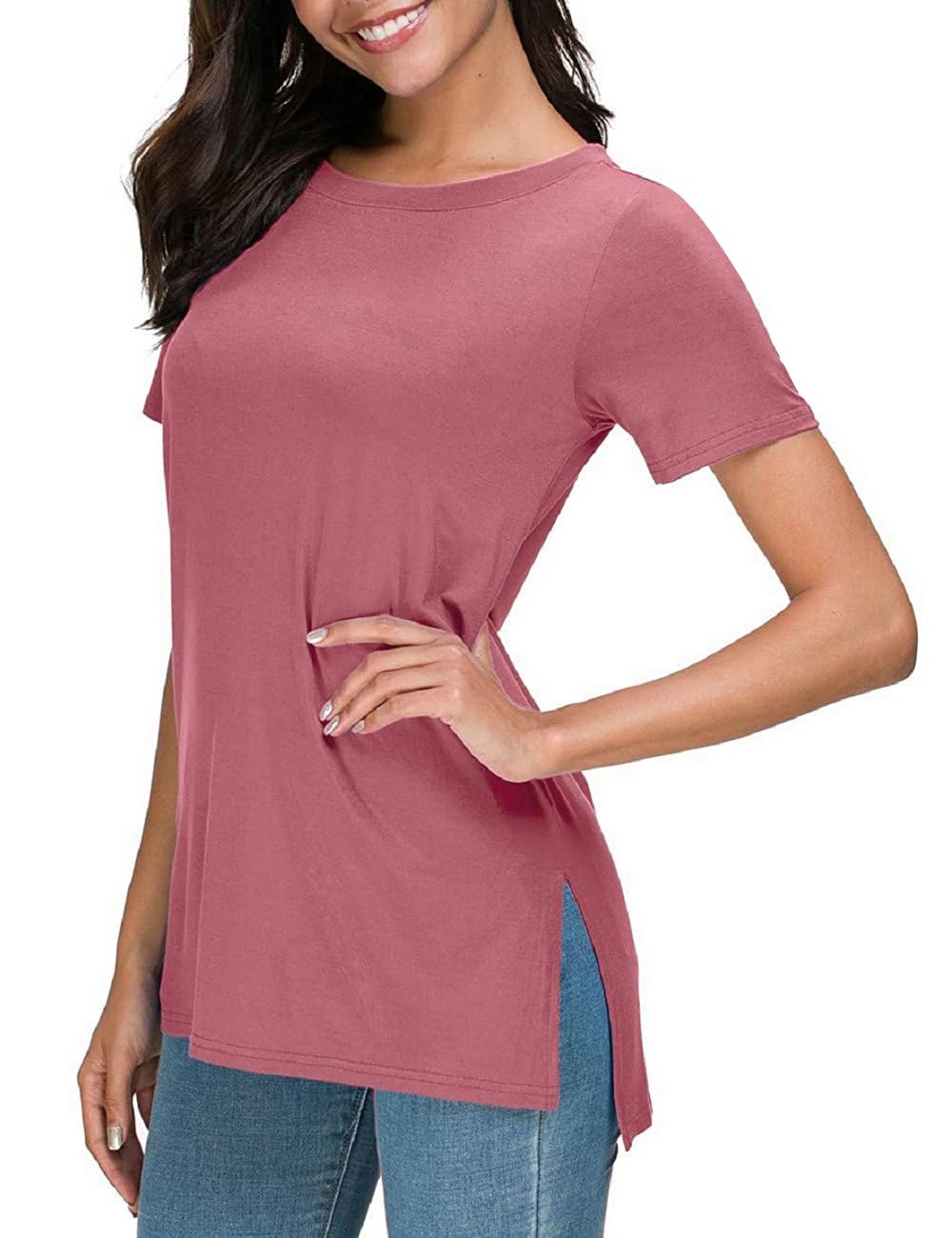 ✨Women's Summer Casual Side Slit T-Shirt (Buy 3 Free Shipping)