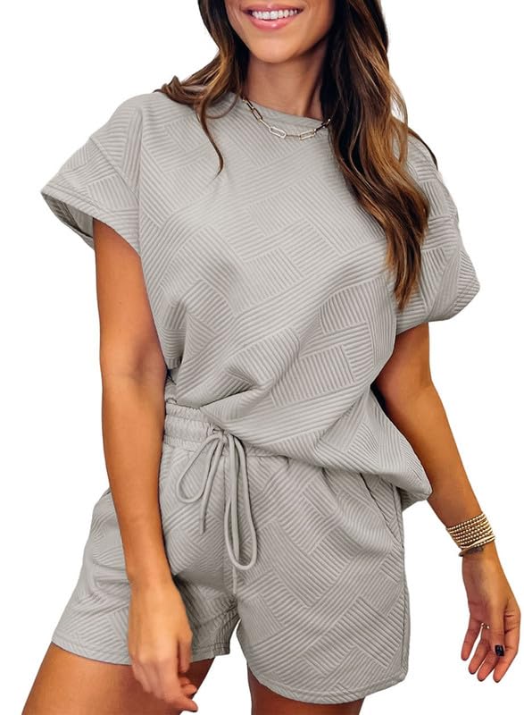 2024 Women's Lounge wear Set Short Sleeve Tops and Shorts 2 Piece Outfits Pajama Set (BUY 2 FREE SHIPPING)-hivebabe.com