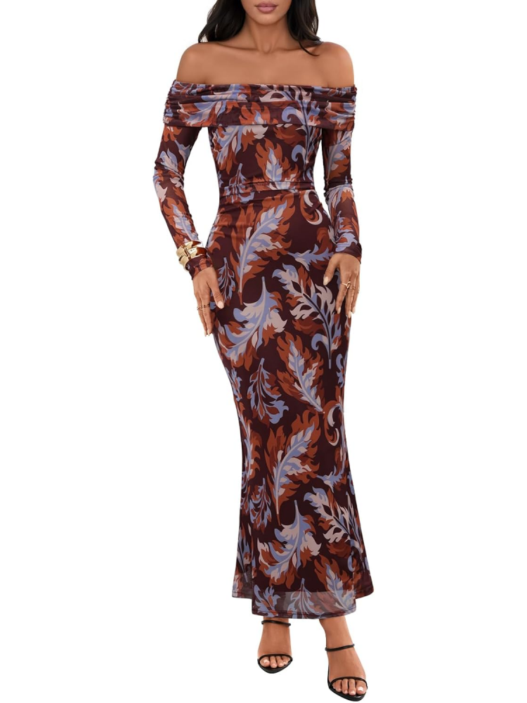 Women's Fall Off Shoulder Floral Maxi Dresses (BUY 2 FREE SHIPPING)