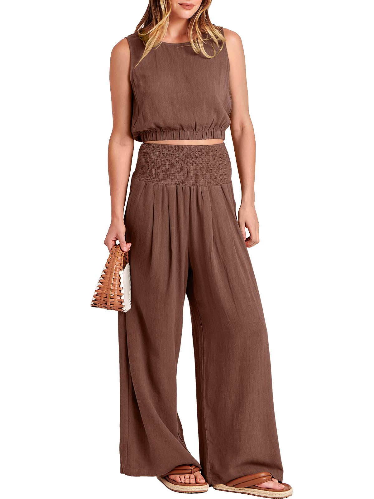 Women's Sleeveless Linen Casual 2-Piece Set(Buy 2 Free Shipping)