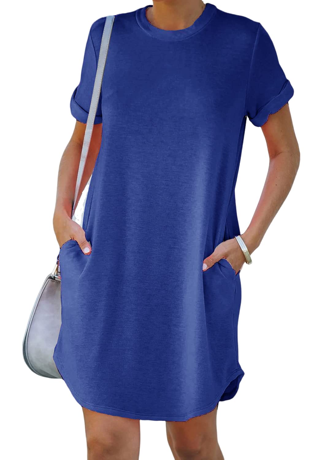 Women's Casual Short Sleeve T Shirt Dress Basic Dresses with Pockets(BUY 2 FREE SHIPPING)