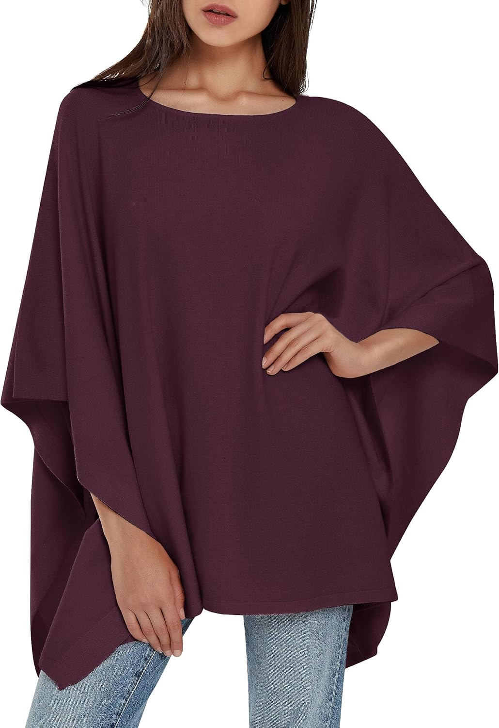 Womens Pullover Poncho Sweater