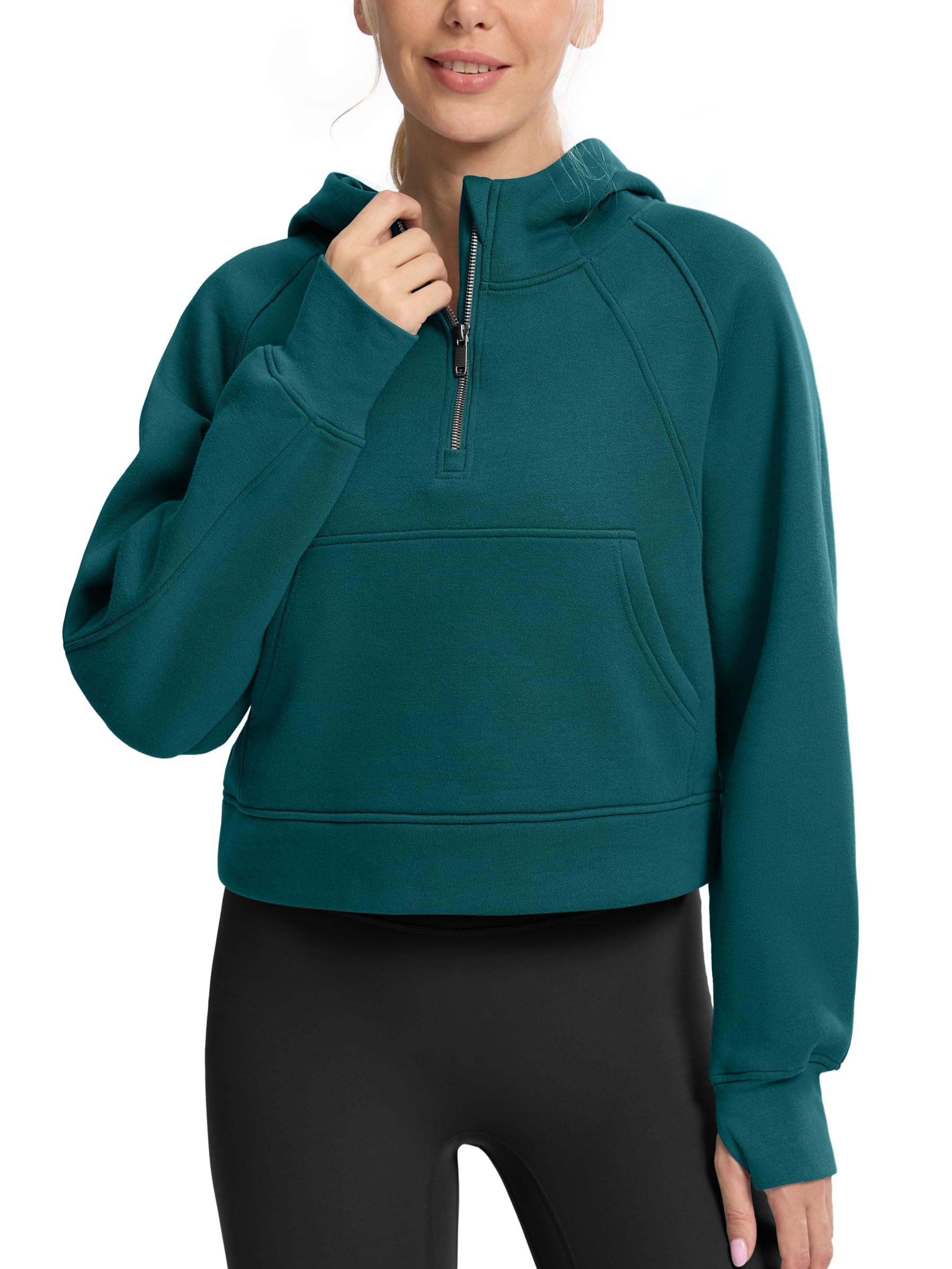2024 Women's Fleece Cropped Hoodies Half Zip Lined Pullover (Buy 2 Free Shipping)