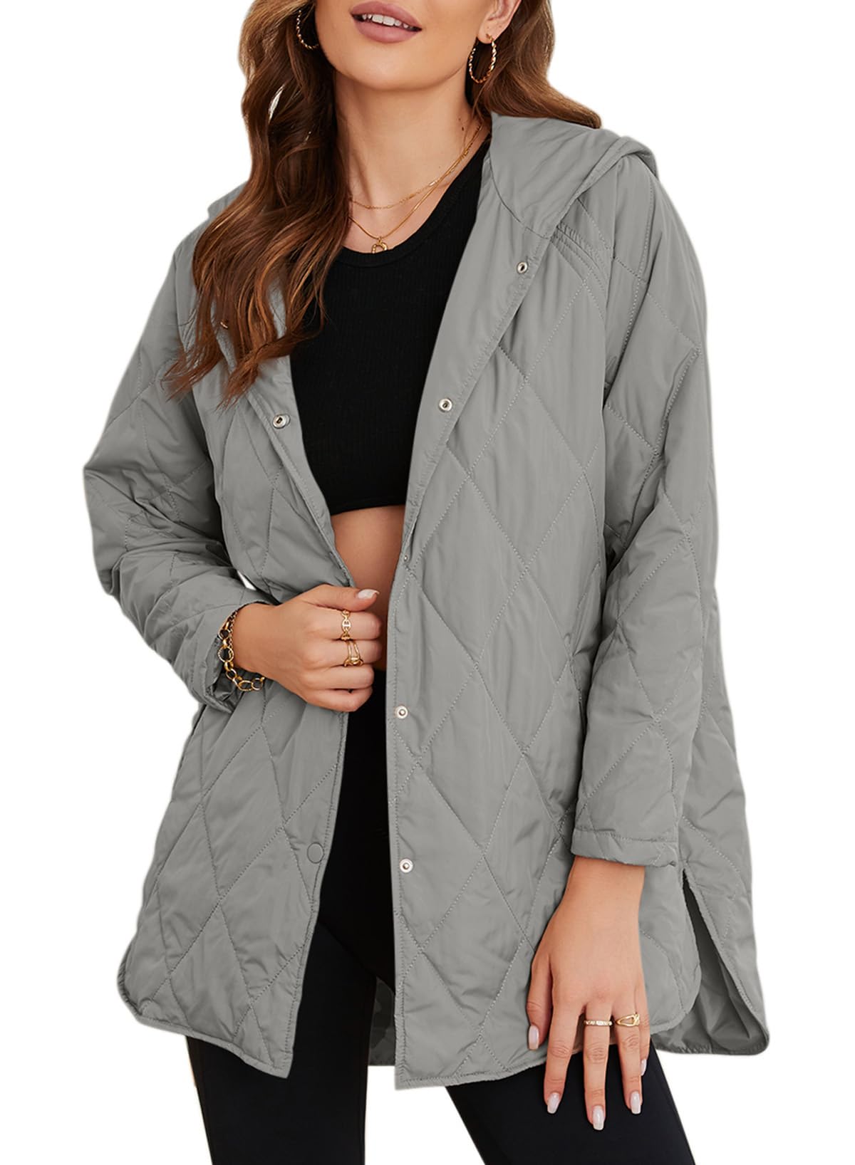 Hooded Diamond Quilted Lightweight Jacket (BUY 2 FREE SHIPPING!!!)