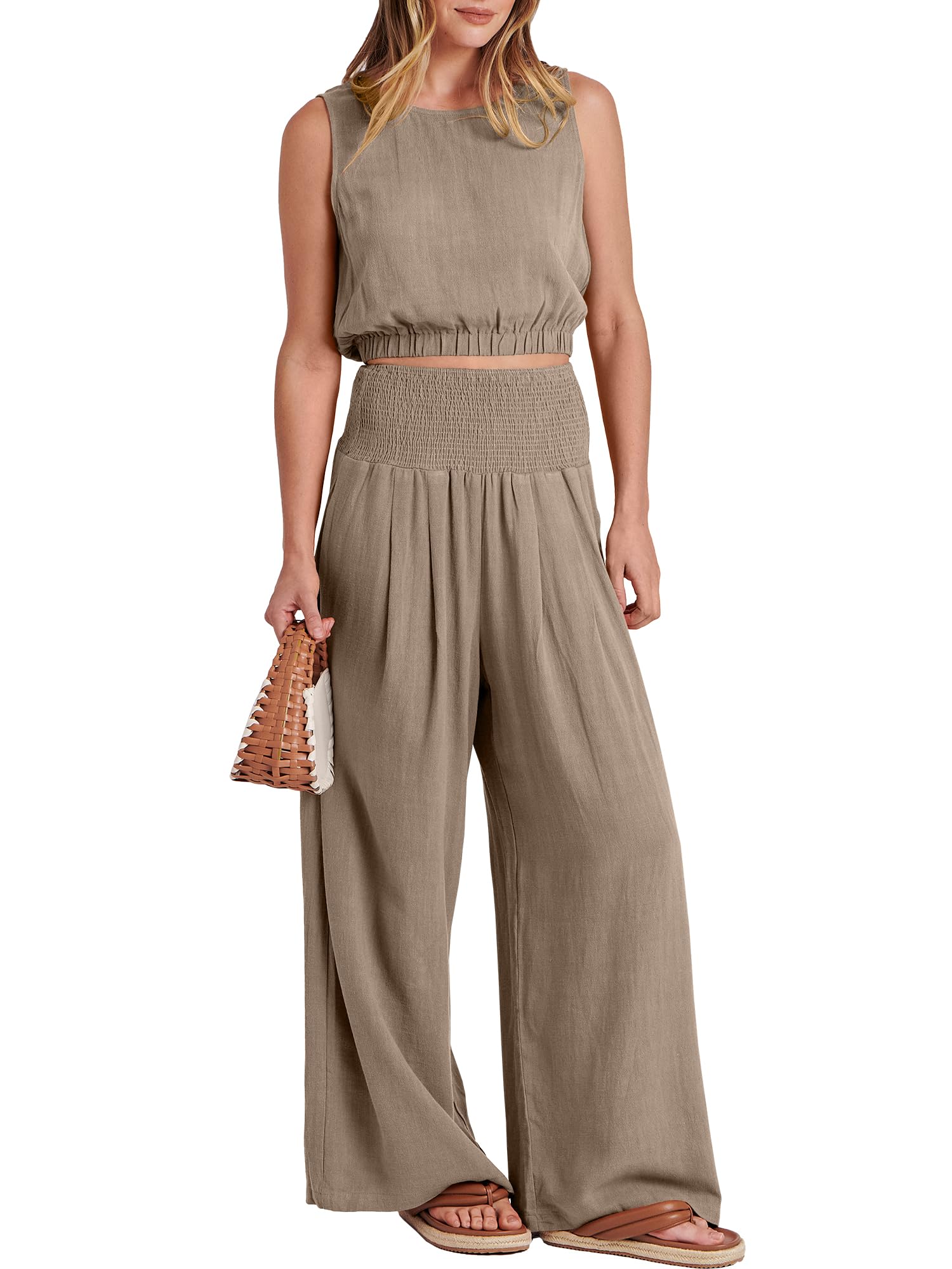 Women's Sleeveless Linen Casual 2-Piece Set(Buy 2 Free Shipping)