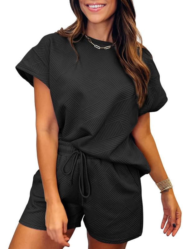2024 Women's Lounge wear Set Short Sleeve Tops and Shorts 2 Piece Outfits Pajama Set (BUY 2 FREE SHIPPING)-hivebabe.com