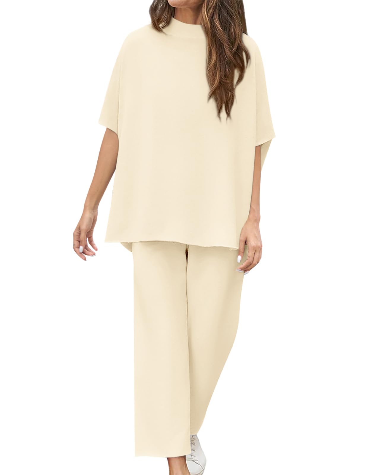 New Casual Batwing Sleeve Pullover Top and Wide Leg Set (Buy 2 Free Shipping)