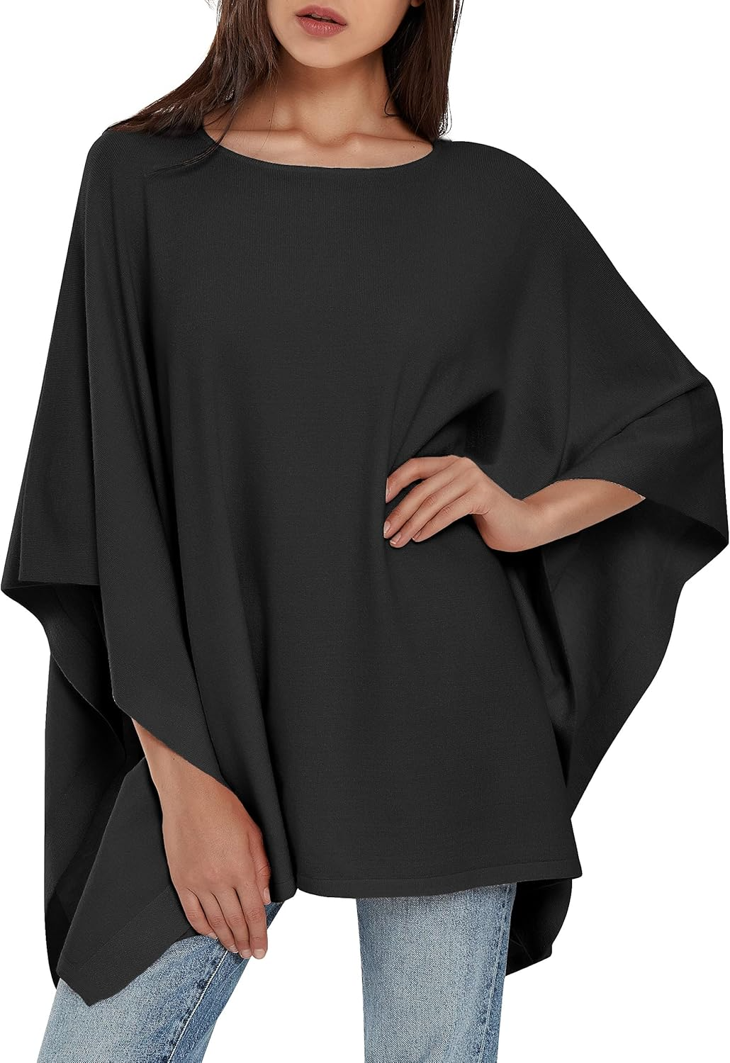 Womens Pullover Poncho Sweater