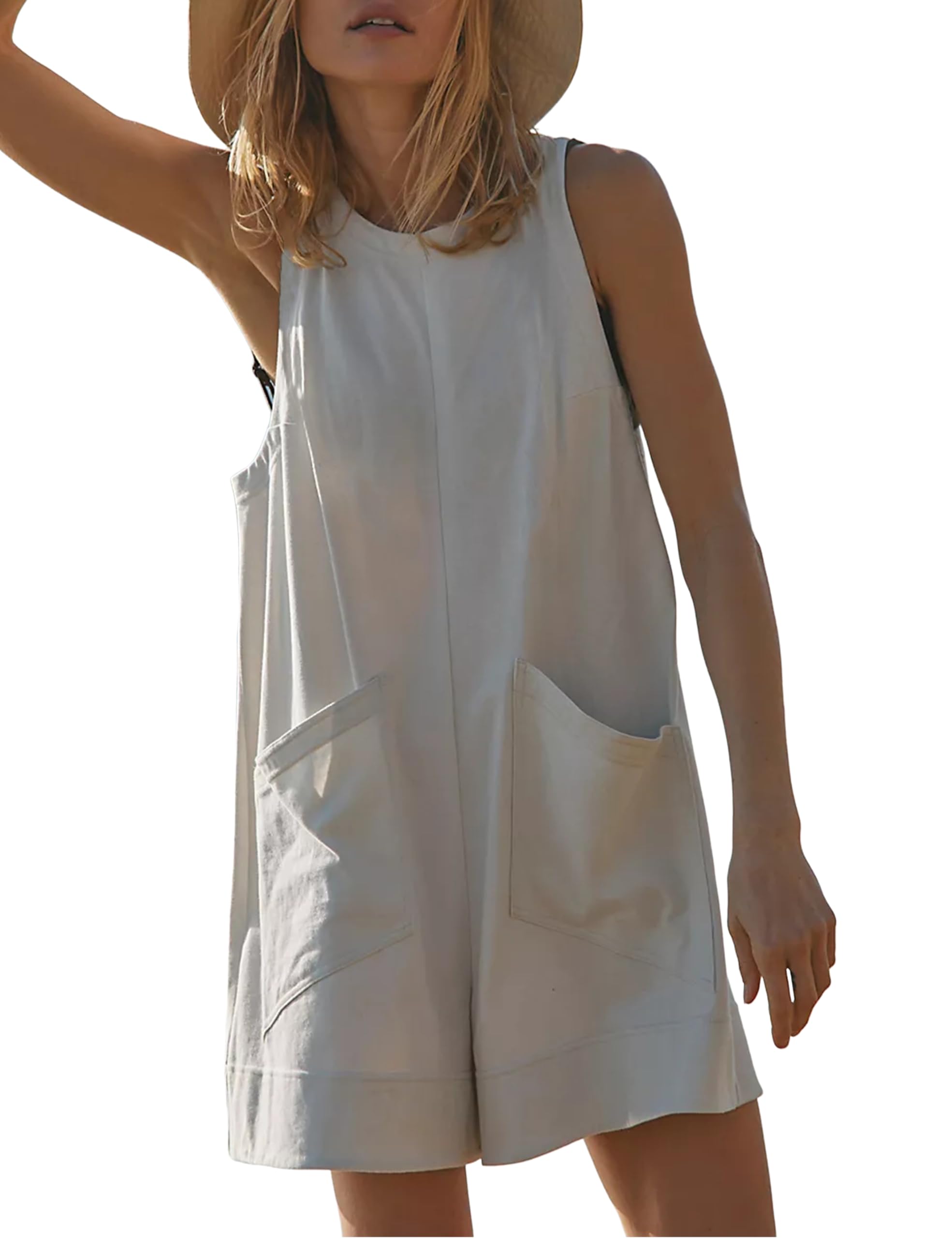 ✨New Women's Casual Jumpsuit Stretch Sleeveless Shorts Jumpsuit(Buy 2 Free Shipping)