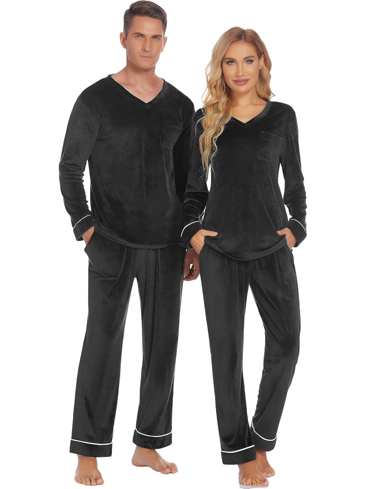 Couples Matching Pajamas Sets Velvet PJs Set