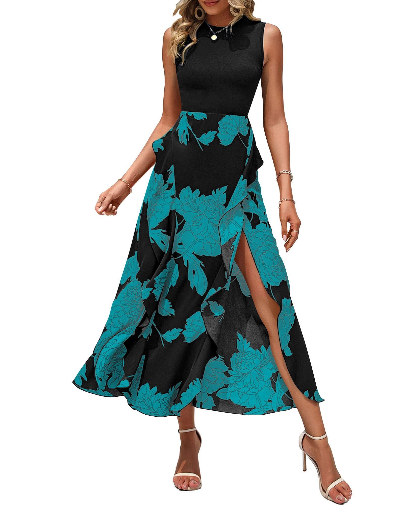 HOT SALE Women's Casual Patchwork Floral Print Ruffle Dress