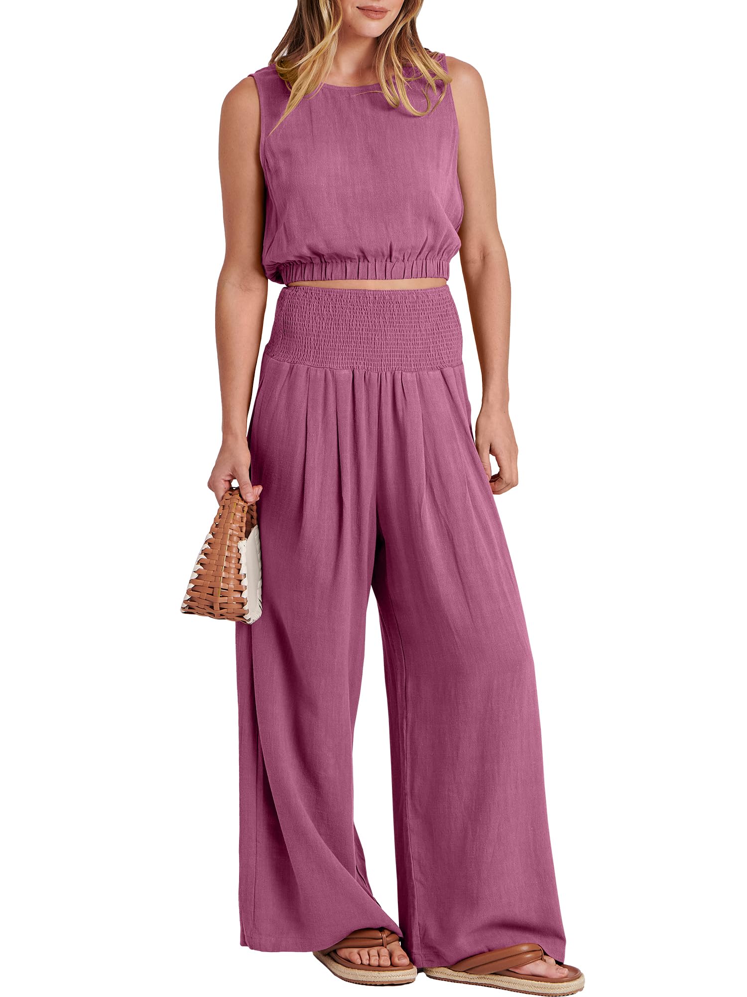 Women's Sleeveless Linen Casual 2-Piece Set(Buy 2 Free Shipping)