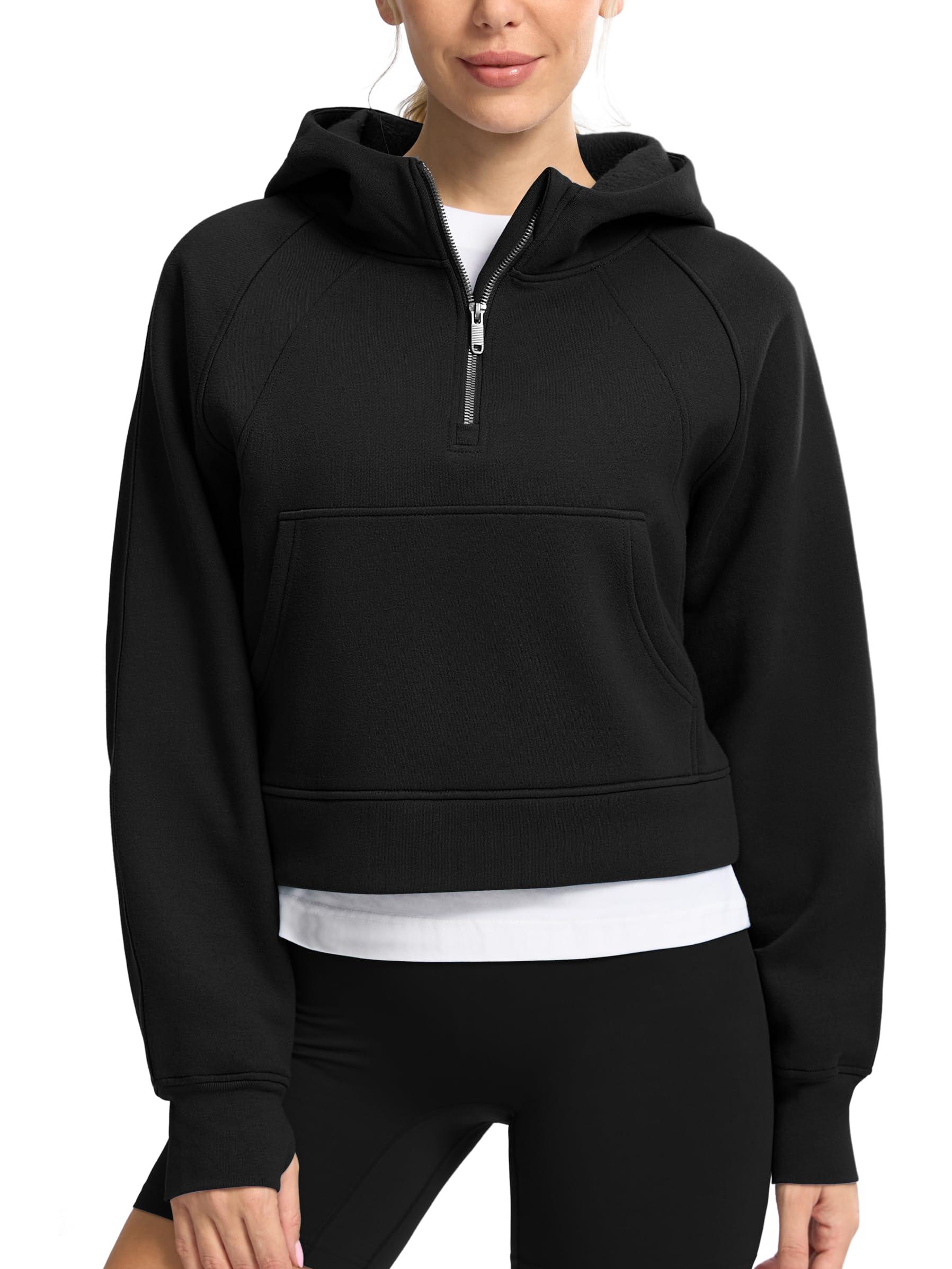 2024 Women's Fleece Cropped Hoodies Half Zip Lined Pullover (Buy 2 Free Shipping)
