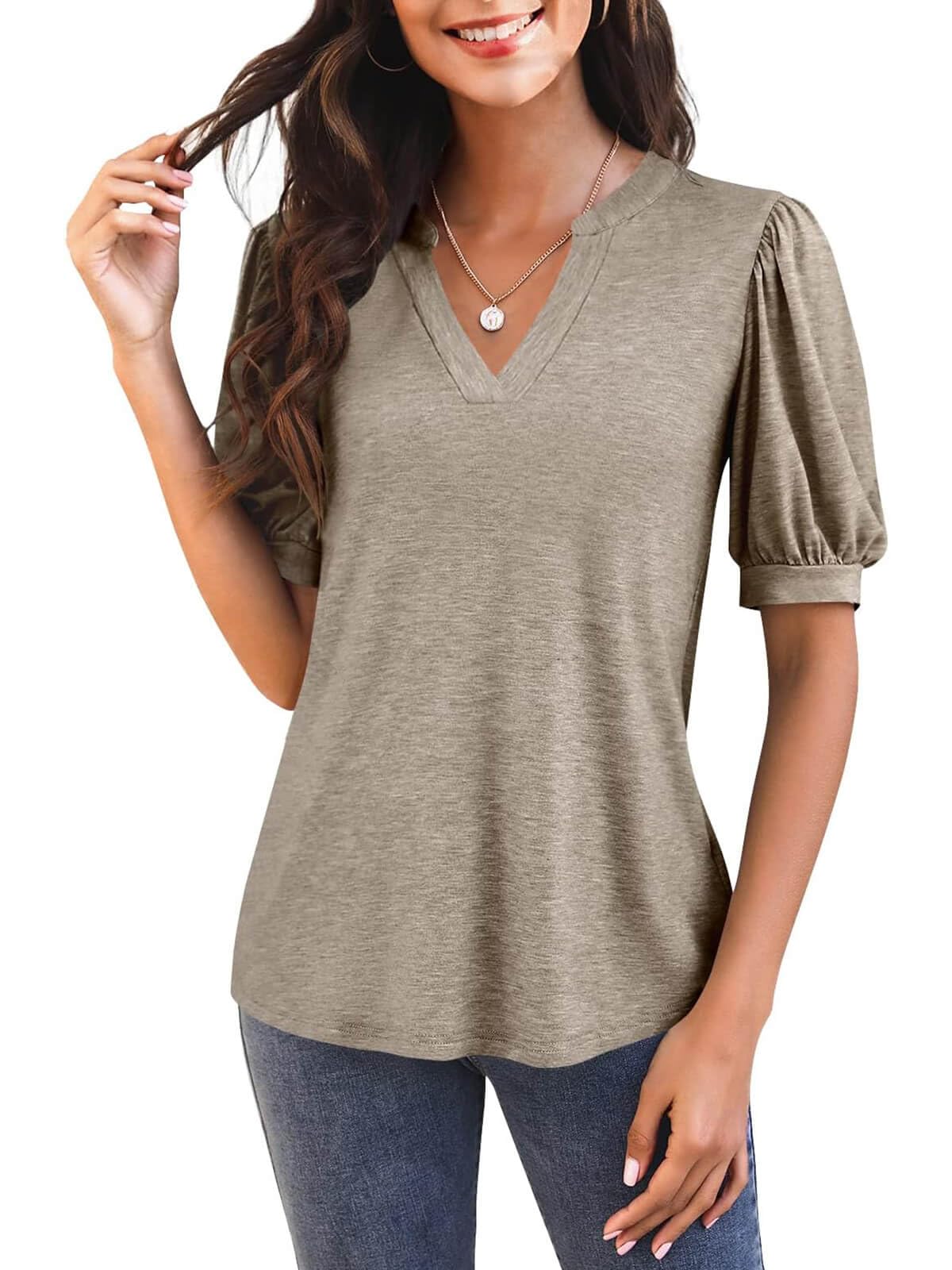 🔥2024 SUMMER HOT🔥Puff Sleeve Loose Dressy Blouses(40% OFF Today!!!)