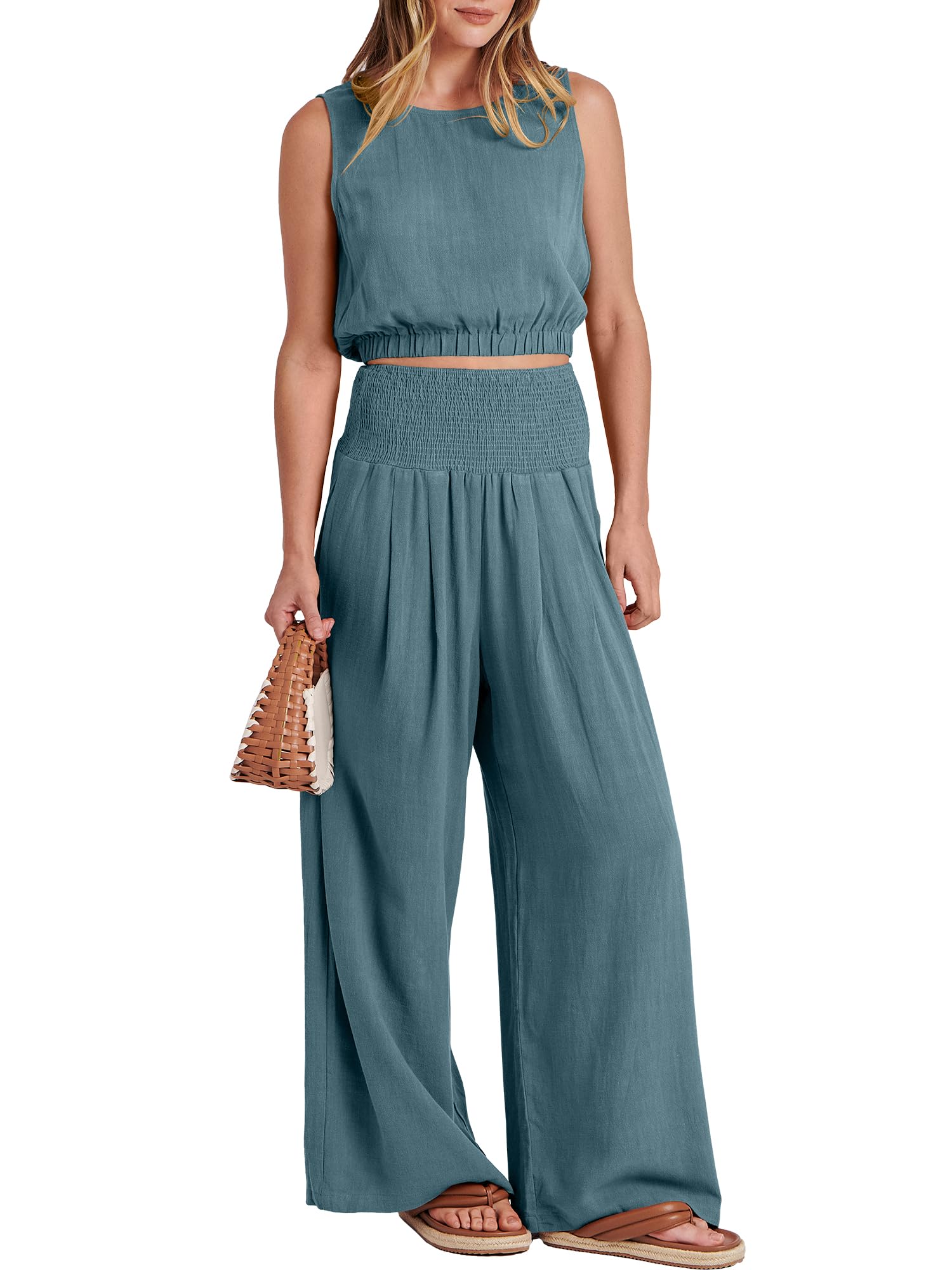 Women's Sleeveless Linen Casual 2-Piece Set(Buy 2 Free Shipping)