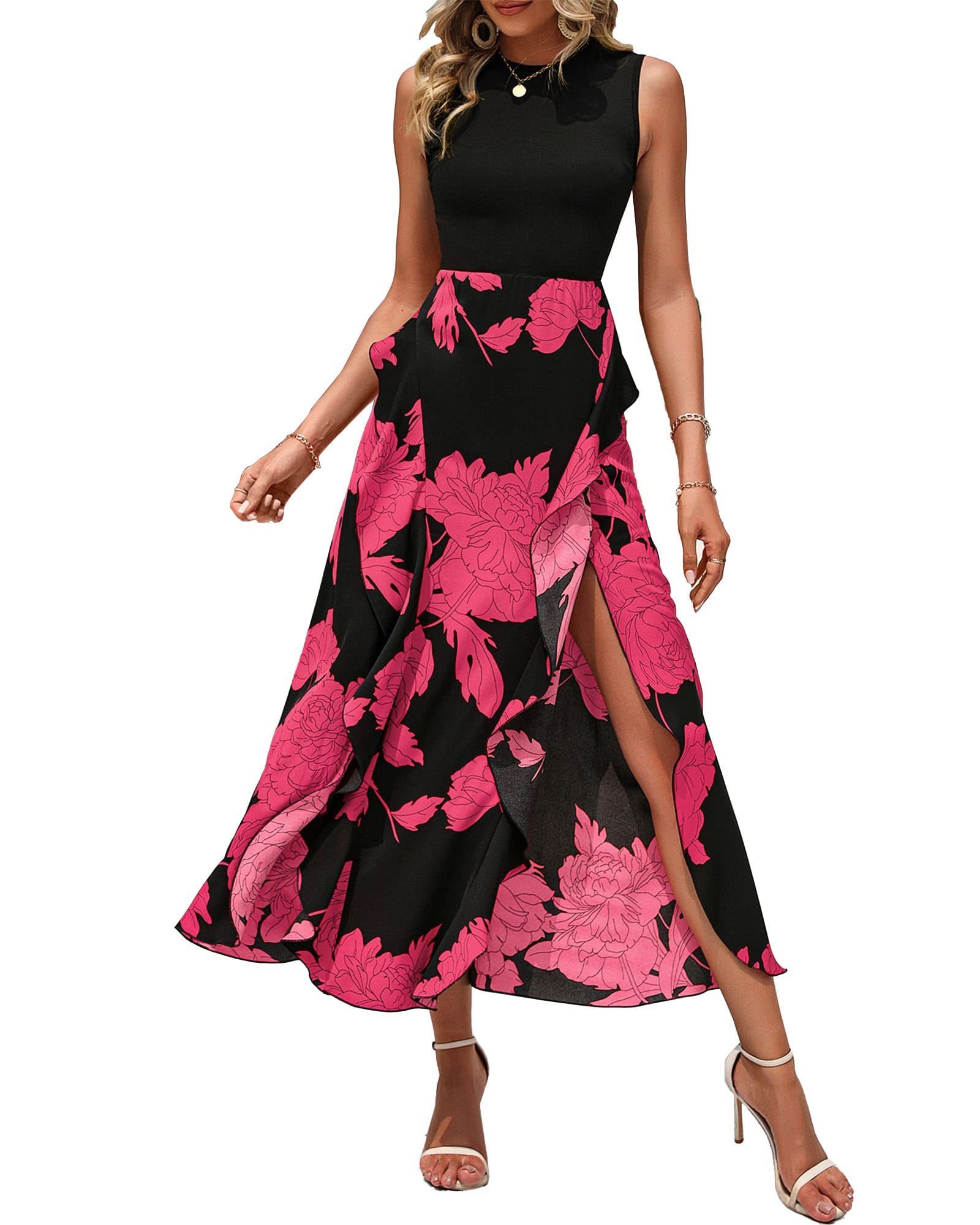 HOT SALE Women's Casual Patchwork Floral Print Ruffle Dress