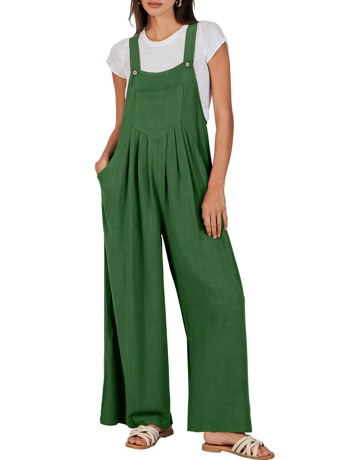 ⏰Hot Sale-Women's Sleeveless Wide Leg Jumpsuit with Pockets(Buy 2 Free Shipping)