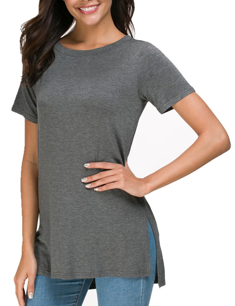 ✨Women's Summer Casual Side Slit T-Shirt (Buy 3 Free Shipping)