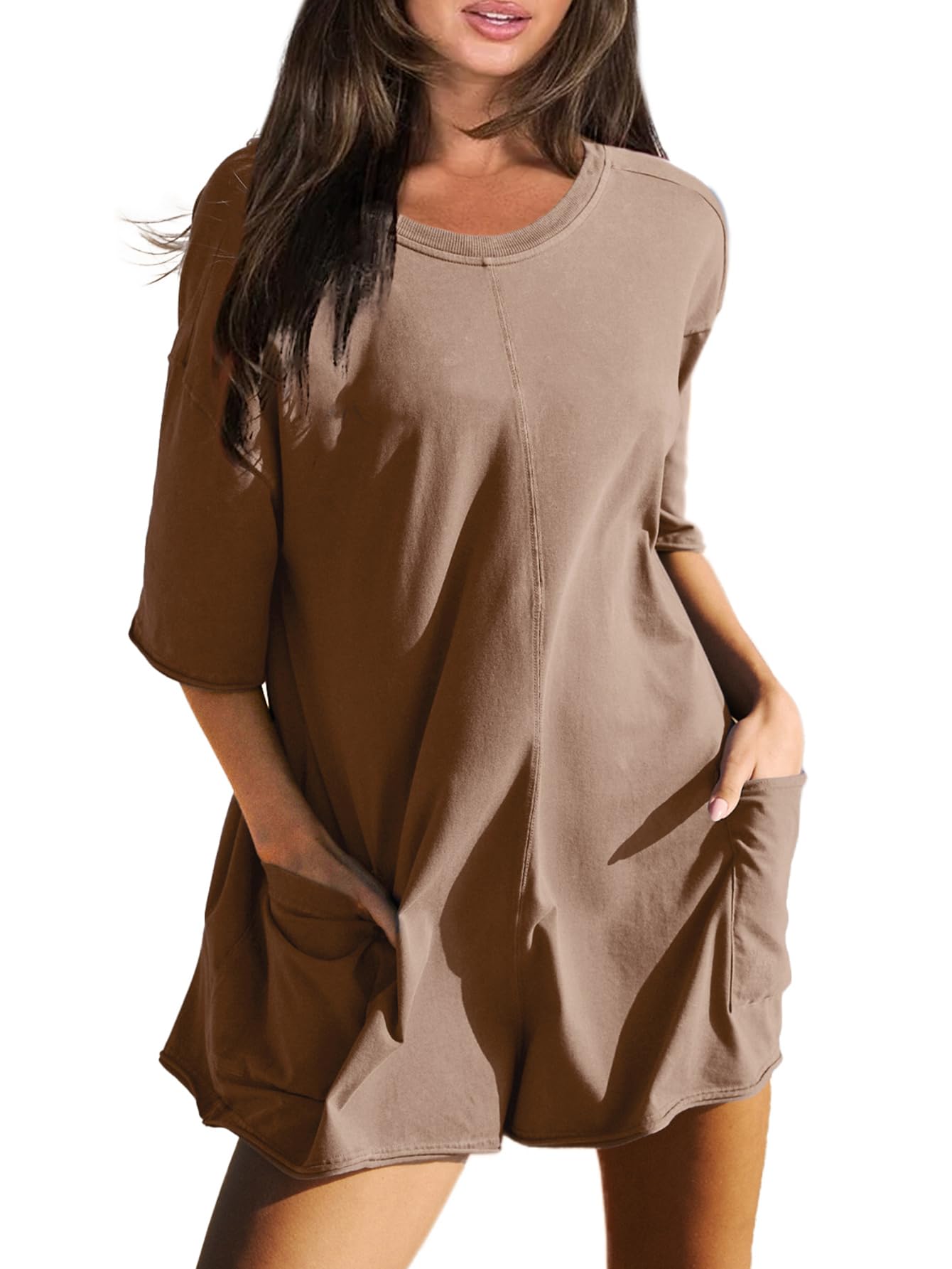 Hot Shot Back V Neck Half Sleeve Jumpsuit (Buy 2 Free Shipping)