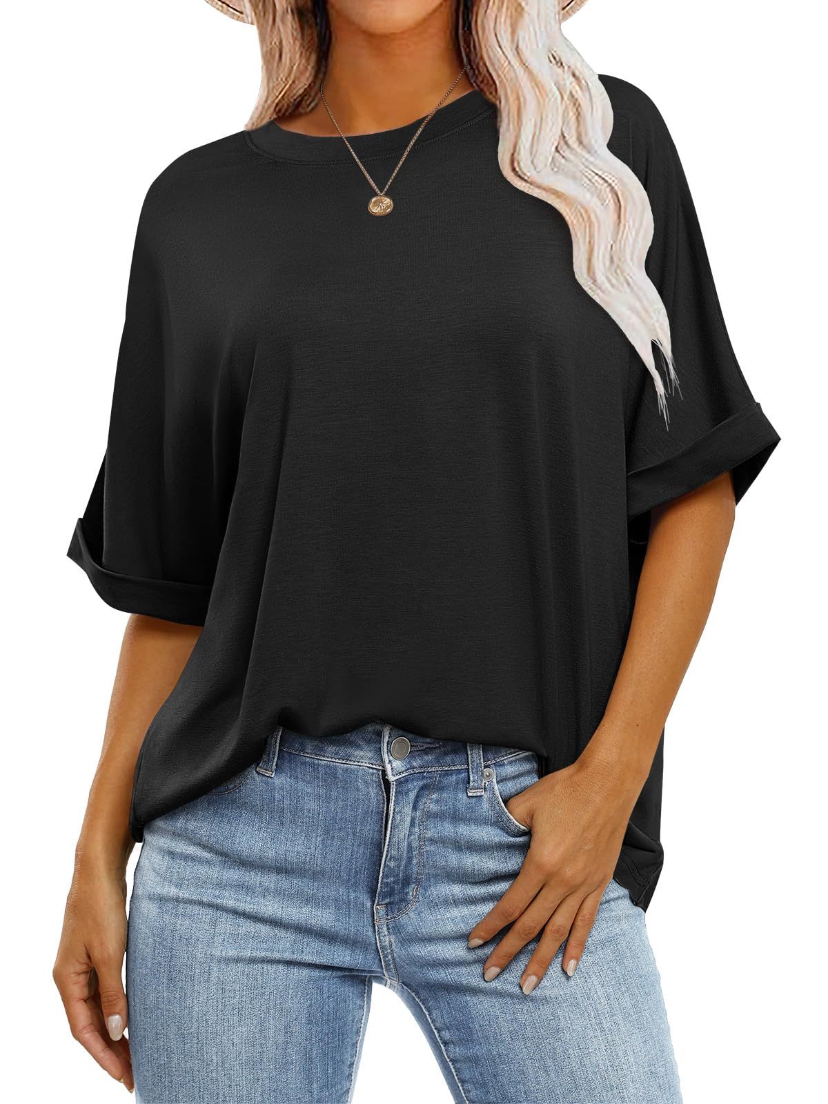 HOT SALE Women's Crewneck Casual Loose Basic T Shirts