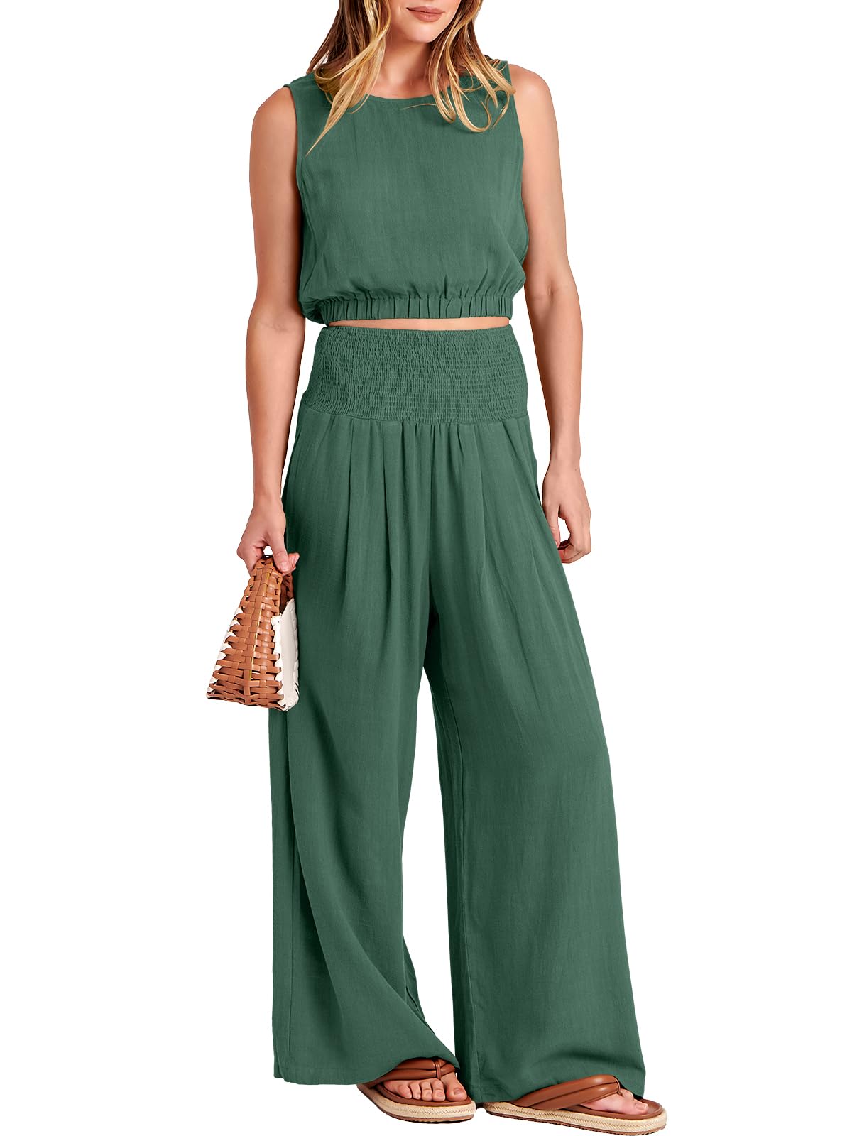 Women's Sleeveless Linen Casual 2-Piece Set(Buy 2 Free Shipping)