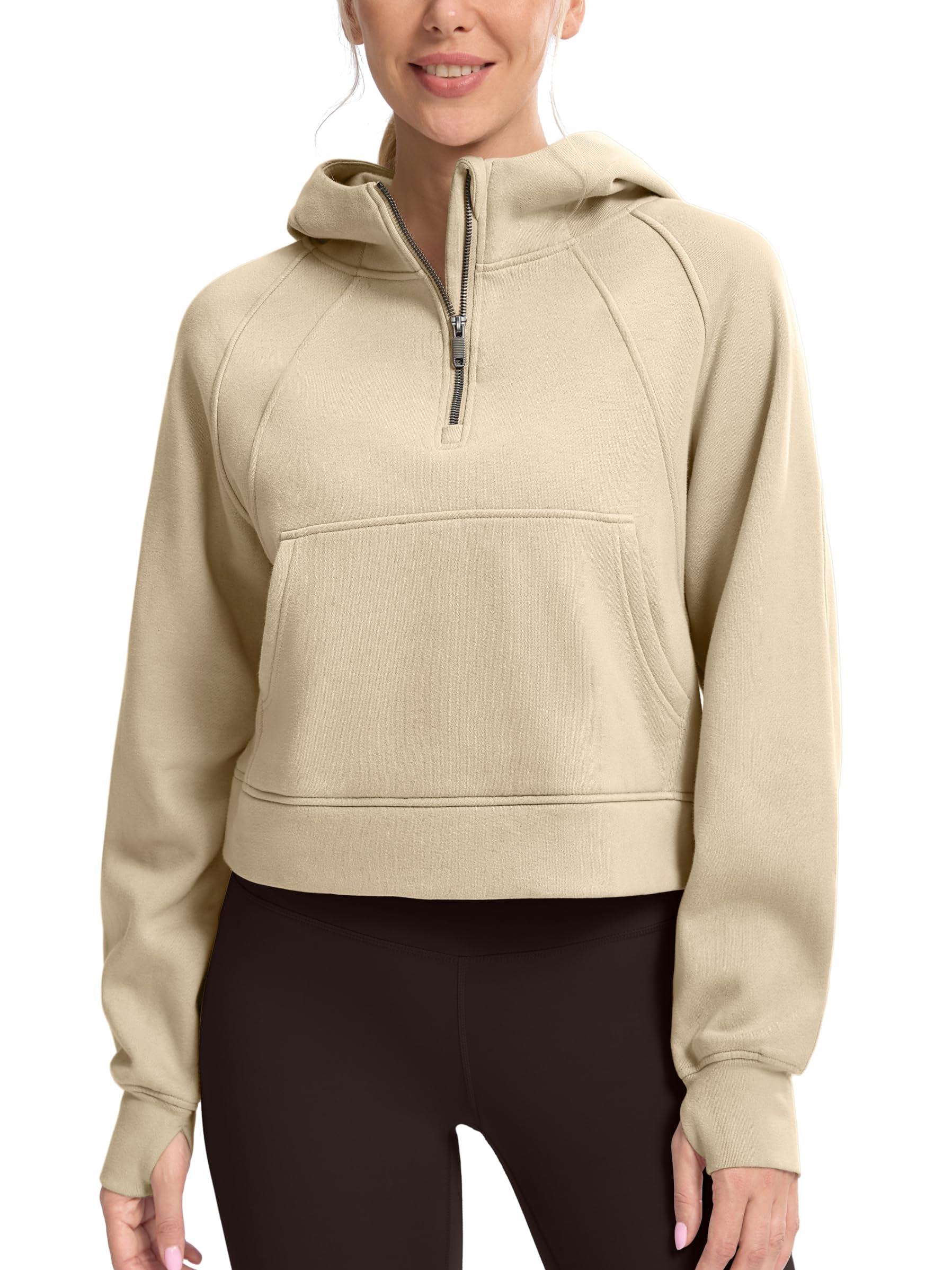2024 Women's Fleece Cropped Hoodies Half Zip Lined Pullover (Buy 2 Free Shipping)