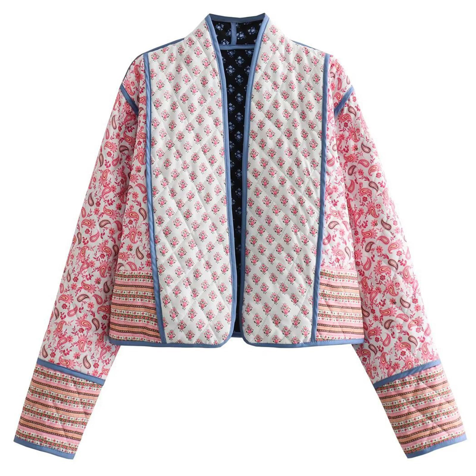 Women's  Floral Print Quilted Puffer Jackets 