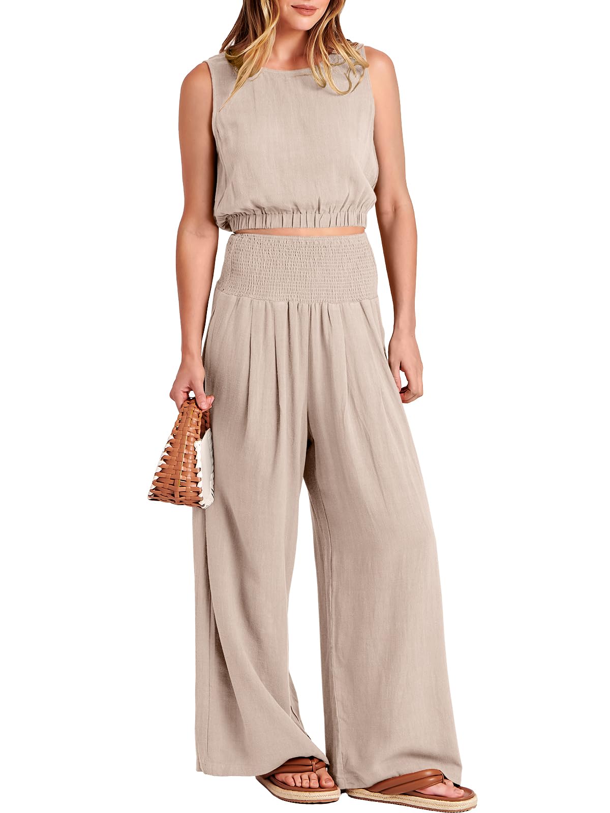 Women's Sleeveless Linen Casual 2-Piece Set(Buy 2 Free Shipping)