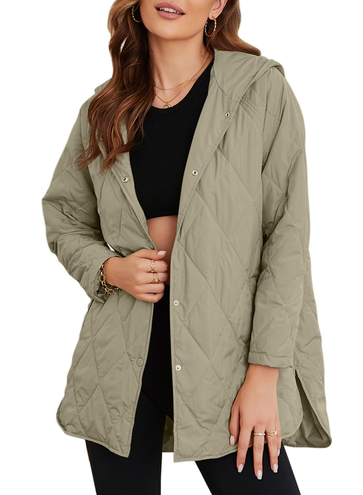 Hooded Diamond Quilted Lightweight Jacket (BUY 2 FREE SHIPPING!!!)