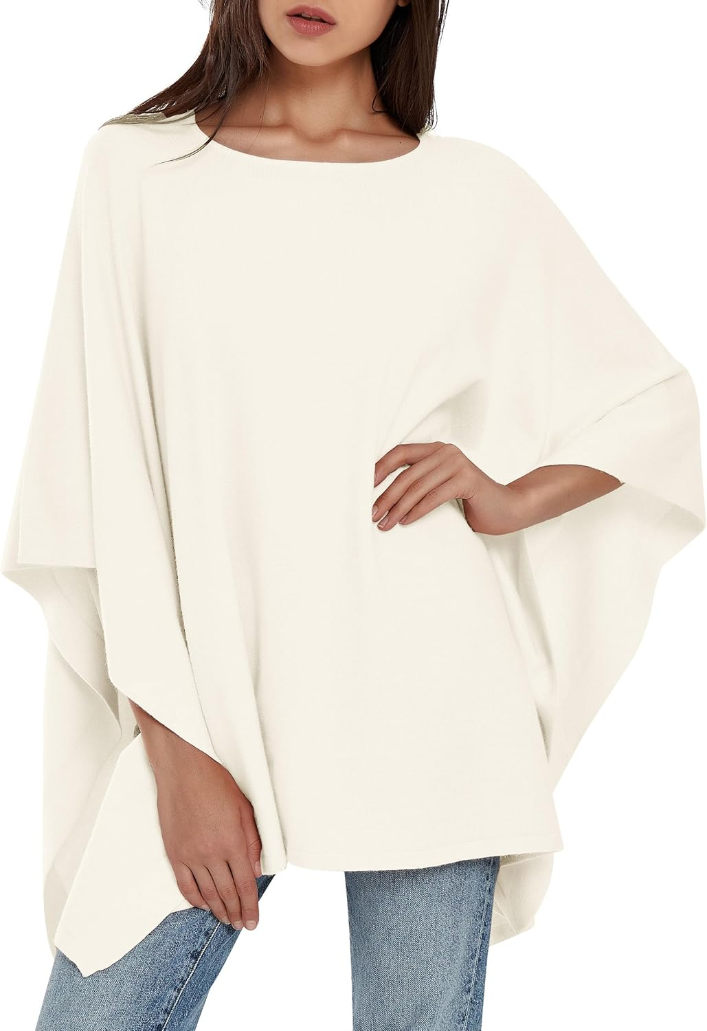 Womens Pullover Poncho Sweater