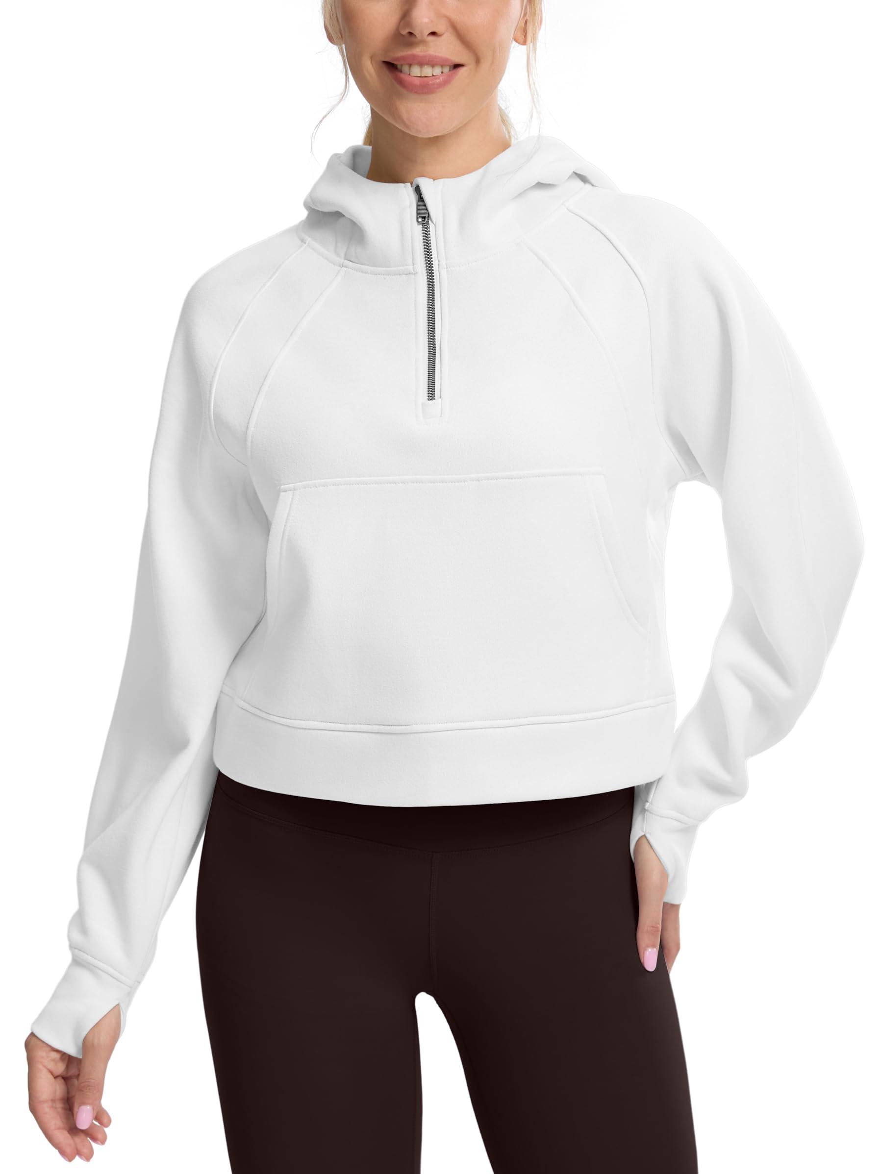 2024 Women's Fleece Cropped Hoodies Half Zip Lined Pullover (Buy 2 Free Shipping)