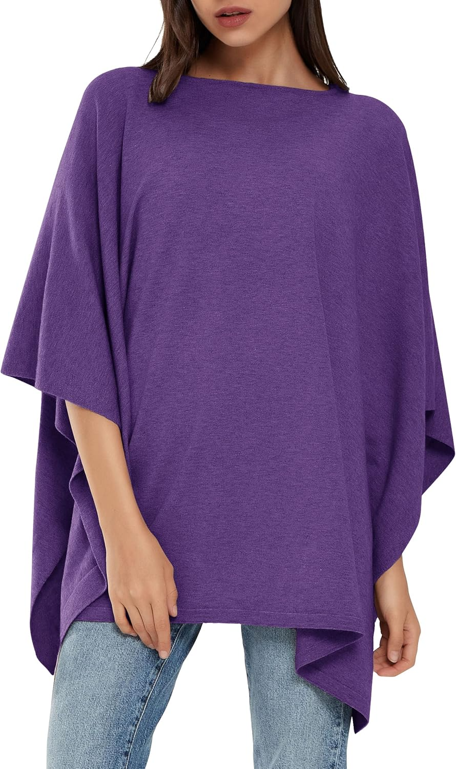Womens Pullover Poncho Sweater