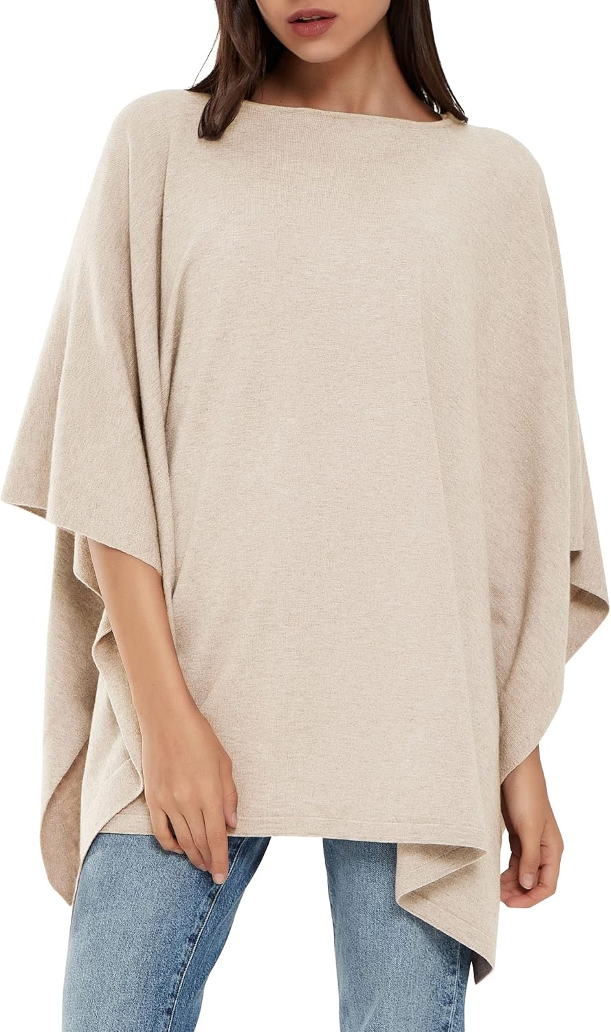 Womens Pullover Poncho Sweater