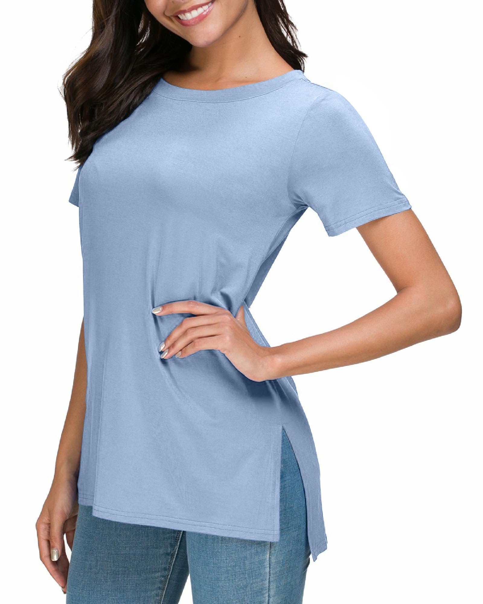 ✨Women's Summer Casual Side Slit T-Shirt (Buy 3 Free Shipping)