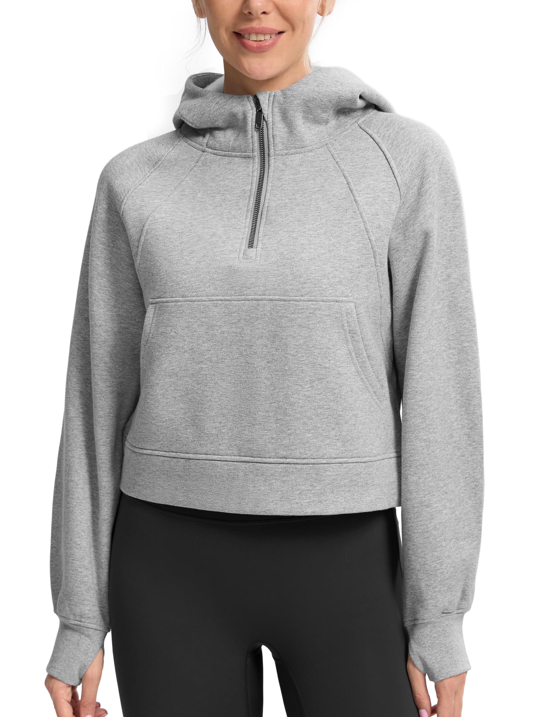 2024 Women's Fleece Cropped Hoodies Half Zip Lined Pullover (Buy 2 Free Shipping)