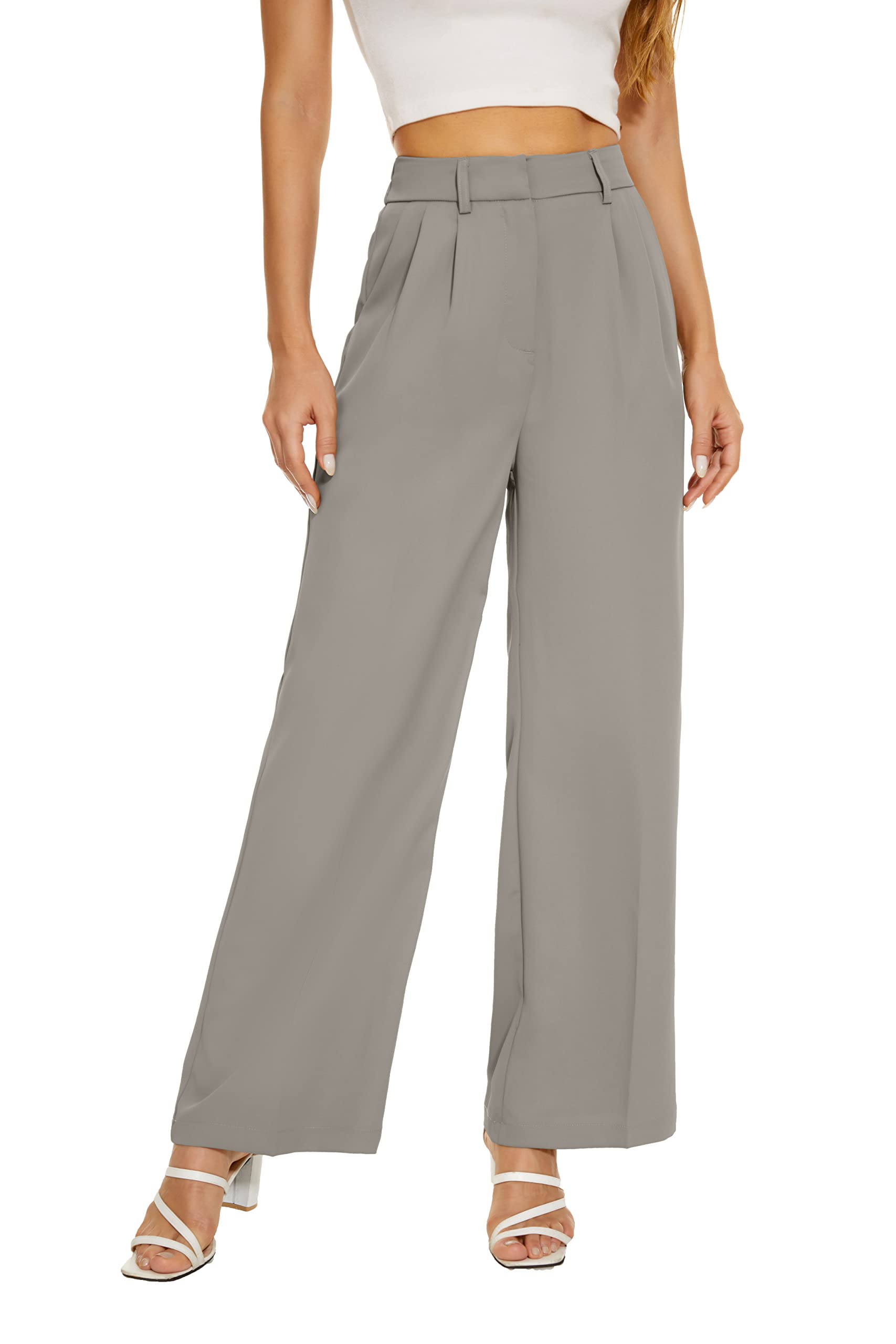 HOT SALE Women's Hish Elastic Waist Back Straight Suit Wide Leg Pants (Buy 2 Free Shipping)