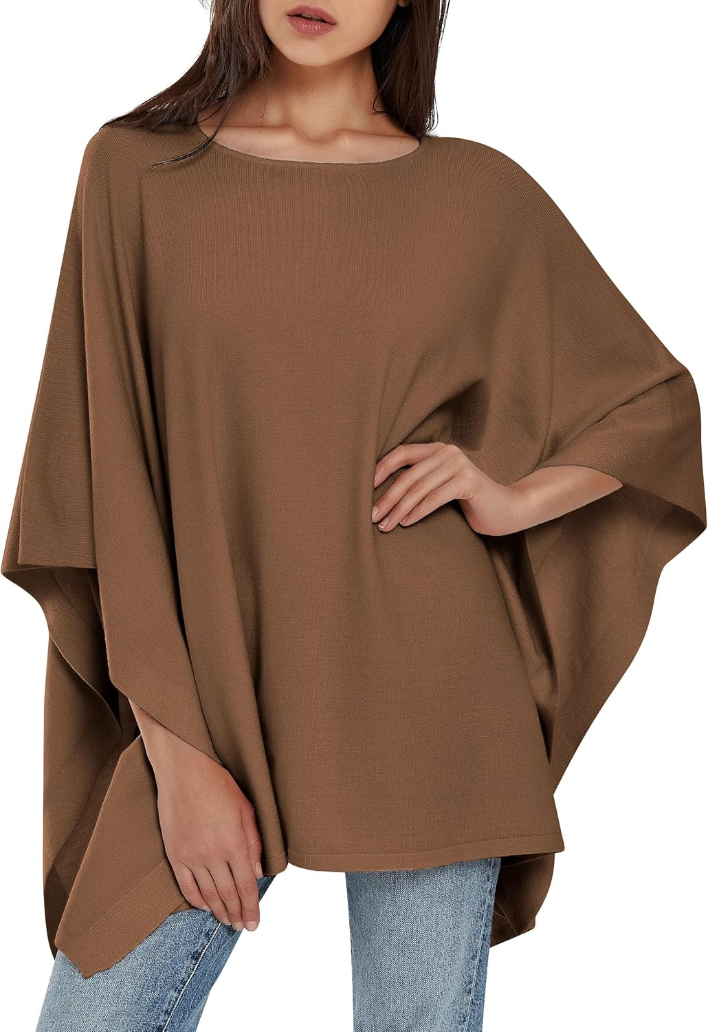 Womens Pullover Poncho Sweater