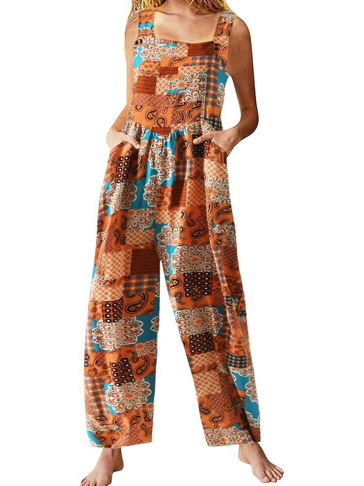 Women's Patchwork Dual Pocket Jumpsuit (BUY 2 FREE SHIPPING)