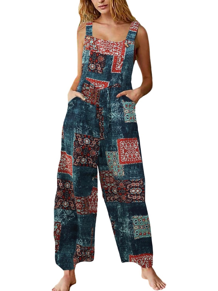 Women's Patchwork Dual Pocket Jumpsuit (BUY 2 FREE SHIPPING)