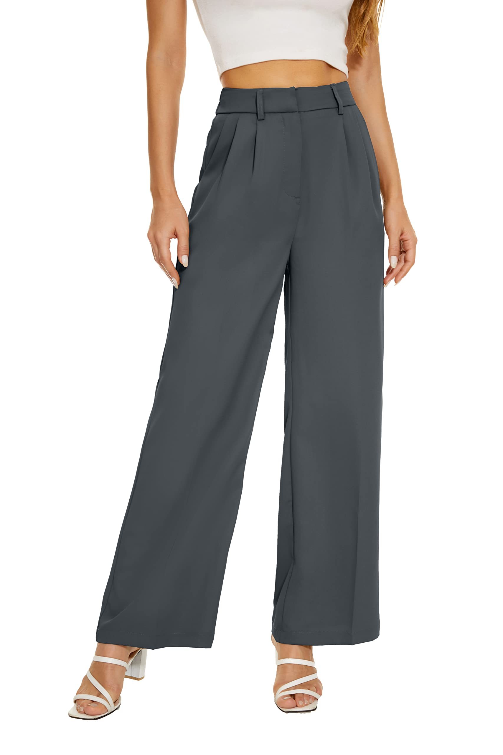 HOT SALE Women's Hish Elastic Waist Back Straight Suit Wide Leg Pants (Buy 2 Free Shipping)