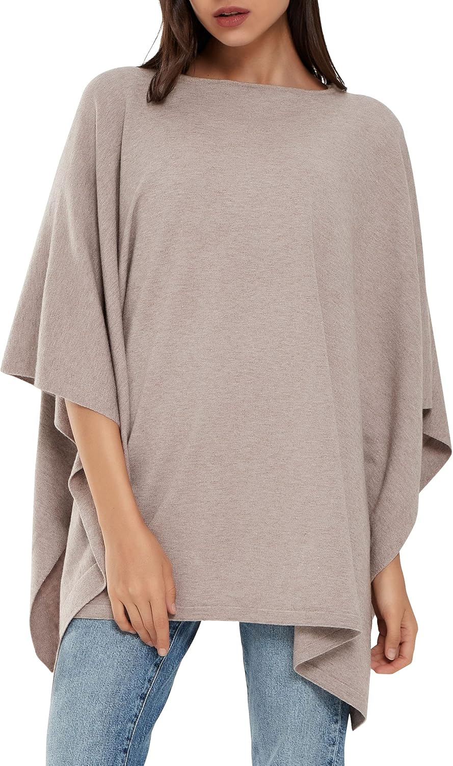 Womens Pullover Poncho Sweater