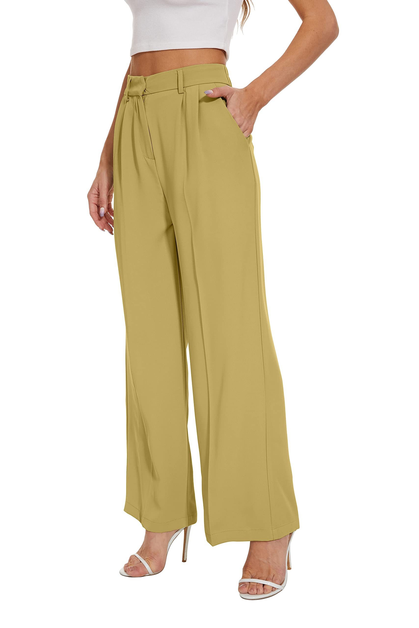 HOT SALE Women's Hish Elastic Waist Back Straight Suit Wide Leg Pants (Buy 2 Free Shipping)