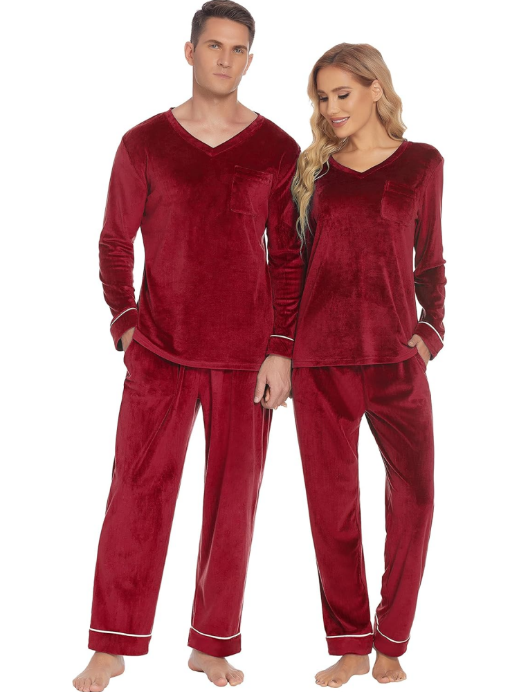 Couples Matching Pajamas Sets Velvet PJs Set