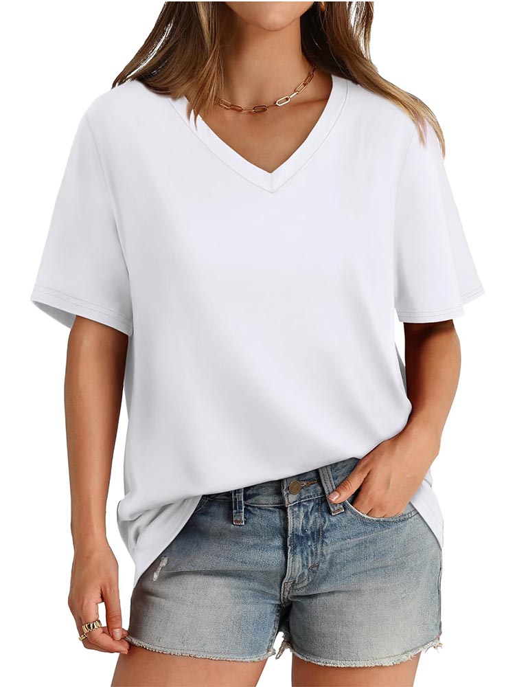 Womens V Neck Short Sleeve T Shirts (BUY 3 FREE SHIPPING)